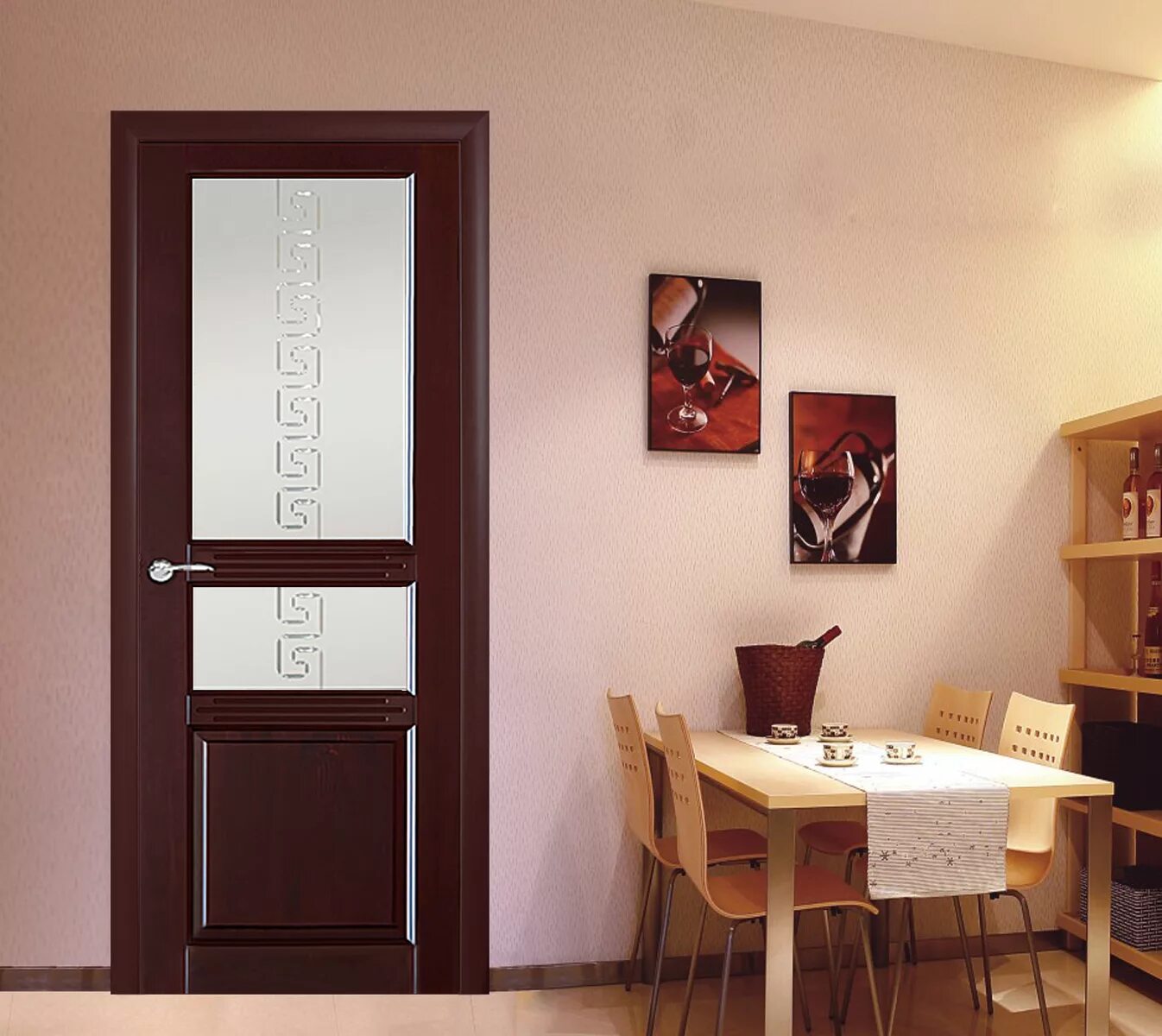 Двери цвета красного дерева. Двери Аргус в интерьере.