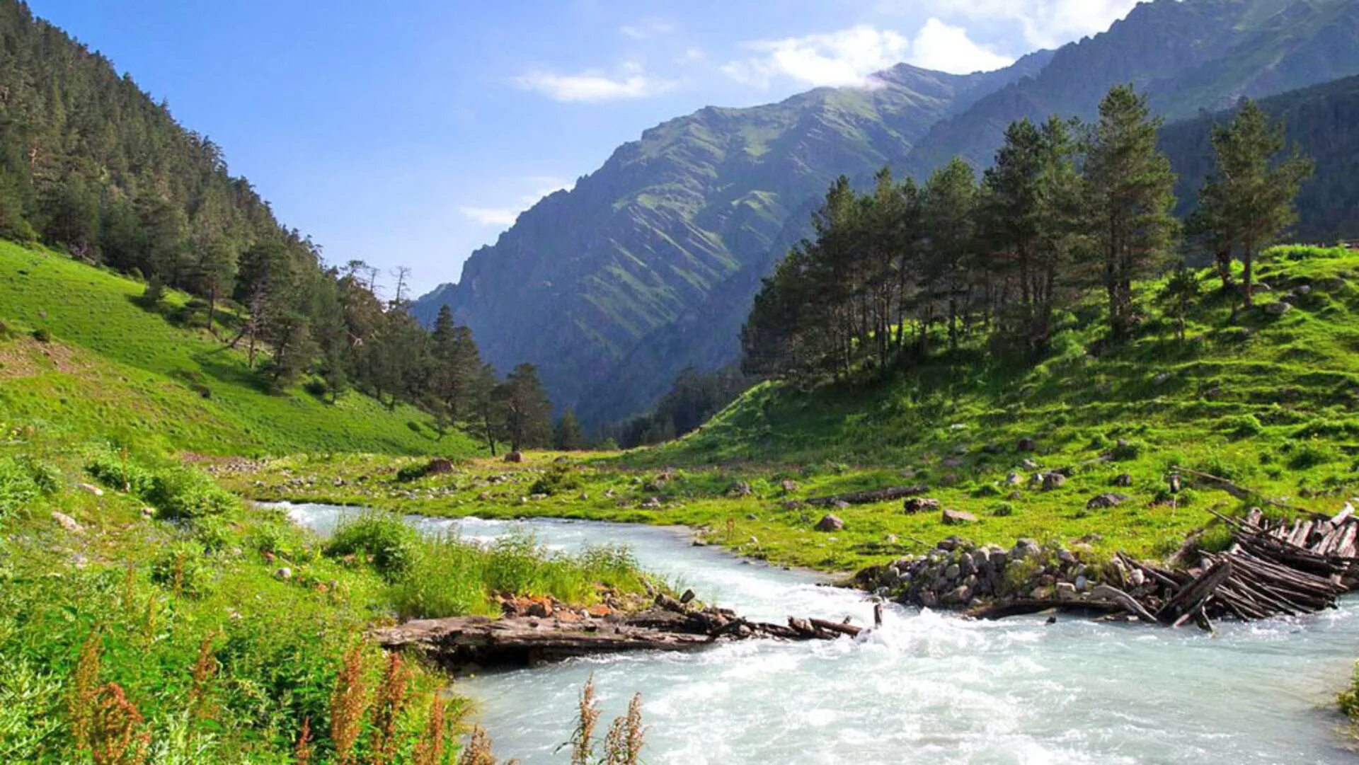 Какие есть горные реки. Долина реки Аксаут Кавказ. Ущелье Аксаут КЧР. Ущелье реки Аксаут. Река Аксаут КЧР.