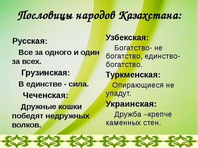 Поговорки разных народов