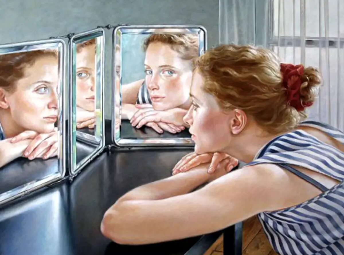 Франсин Ван Хоув зеркало. Отражение в зеркале. Отражение человека в зеркале. Человек пкредзеркало. Ю в другую сторону