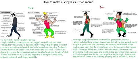 Proper Virgin vs. Chad meme creation Virgin vs. Chad Know Yo. 