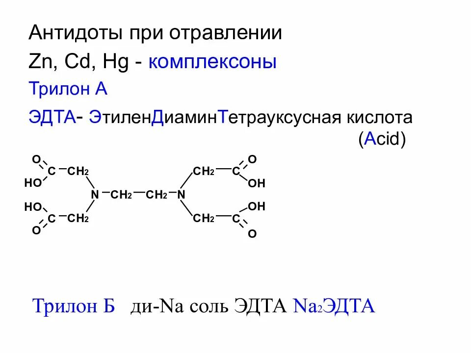 Антидот при отравлении солями
