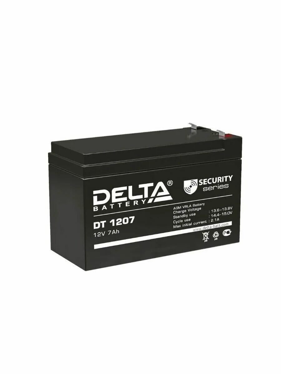 Delta dt 1207 свинцово кислотные аккумулятор. Delta battery dt 1207. delta battery dt 1207 12v 7ah. аккумулятор delta dt 1207 (12v, 7ah). аккумуляторная батарея для ибп delta dtm 1207 12в, 7.2ач.