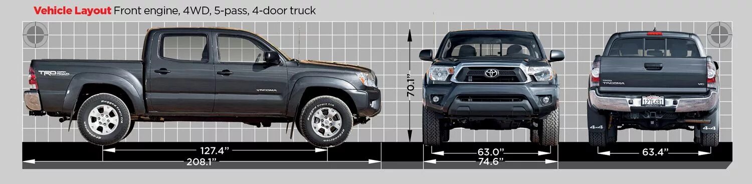 Ширина тундра. Toyota Tacoma 2020 габариты. Тойота Такома 2012 габариты. Toyota Hilux, 2010 габариты. Toyota Hilux 2021 габариты.