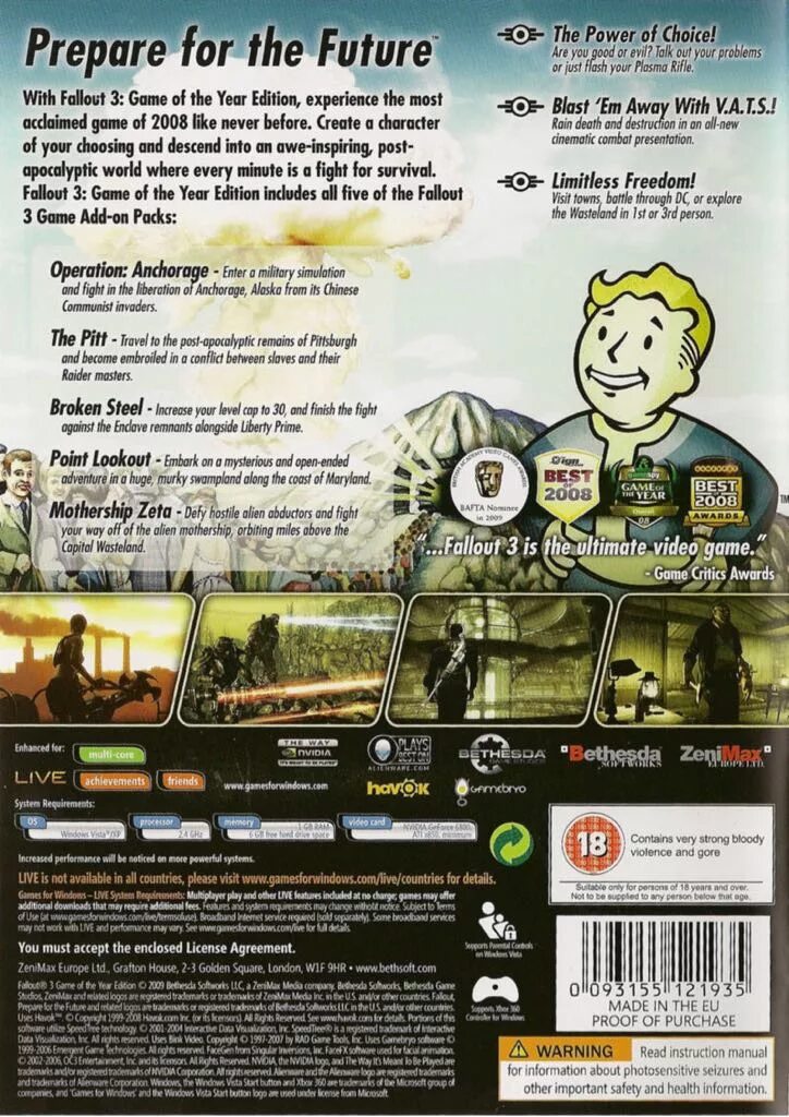 Fallout game of the year edition. Fallout 3: game of the year edition. fallout 3: goty edition. fallout 3 cover.