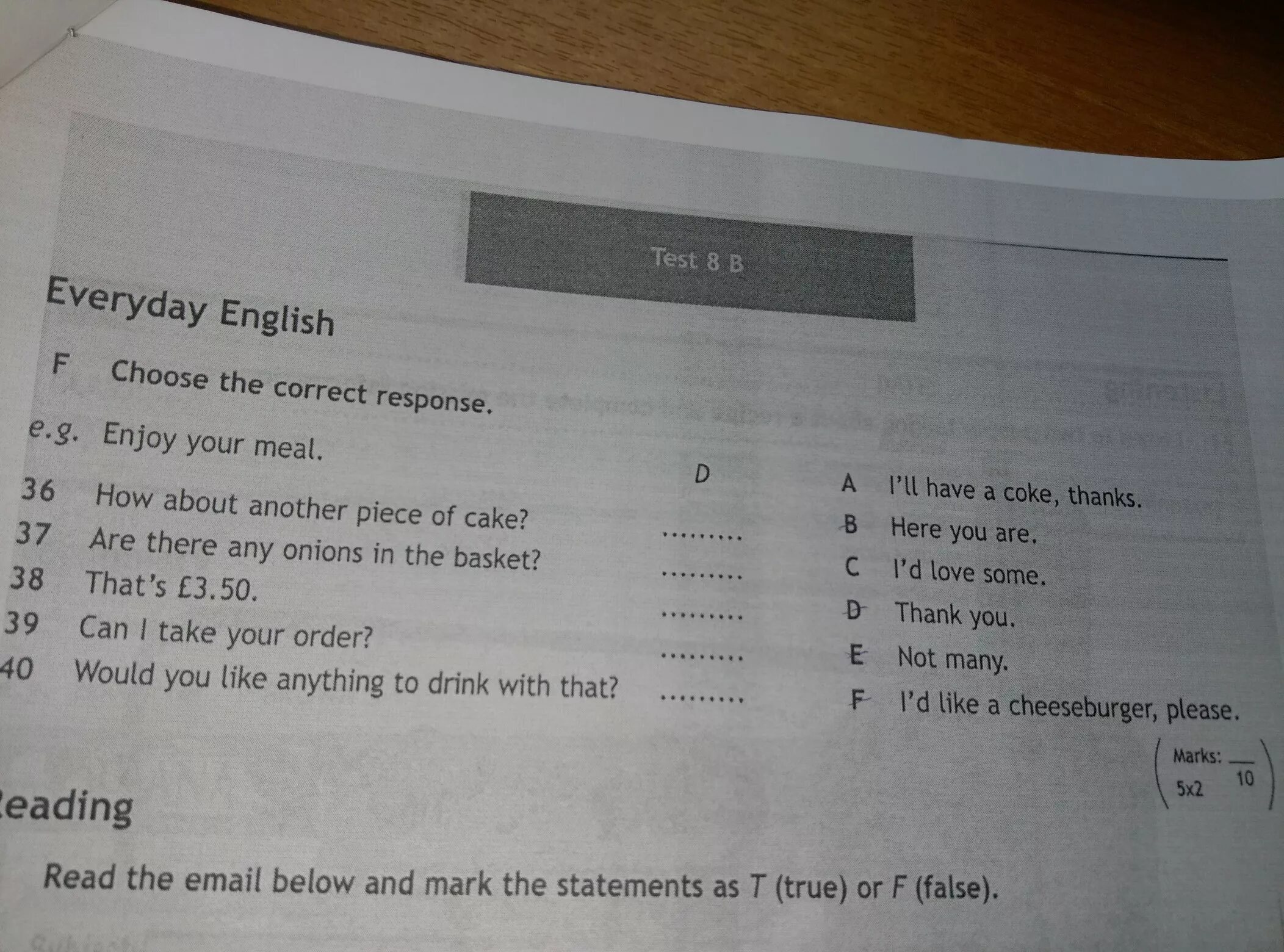 I d like 1. Тест по английскому языку choose the correct response. Choose the correct response 5 класс how are you. Choose the correct response 6 класс how. Everyday English choose the correct response 6 класс.