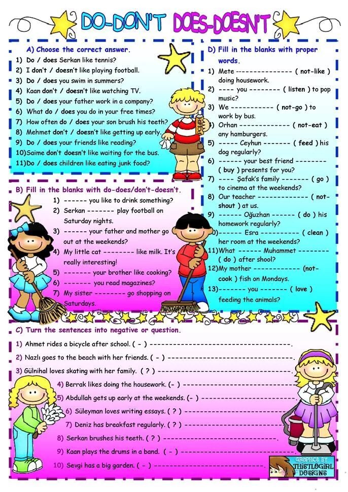 Упражнения на present simple do doesnt. Задания английский dont doesnt. Present simple упражнения dont doesnt. Do does don't doesn't Worksheets. Does your son