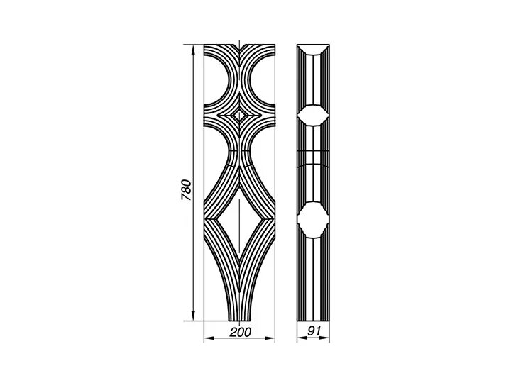 78 10. Балясина ТДВ 3601220 чертеж. Балясина алюминий 850*160. Балясины плоские чертежи. Балясина чертеж.