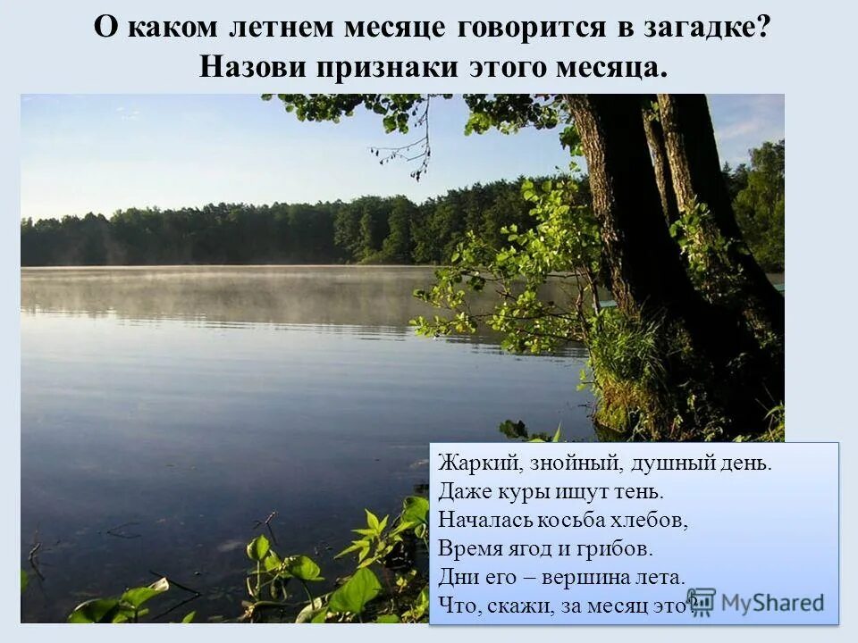 Месяца в теплое время