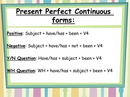 Present perfect continuous английские времена