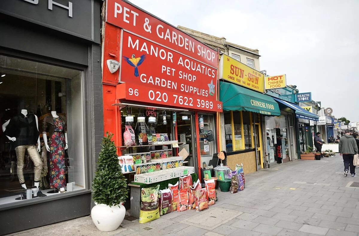 Small shops. Small shops on a High Street. Smaller shops.