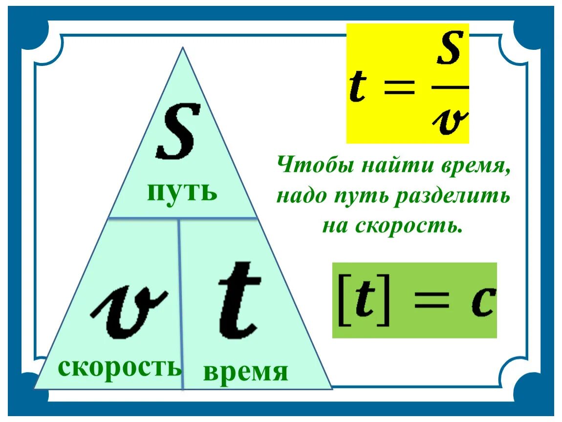 Формула единица скорости