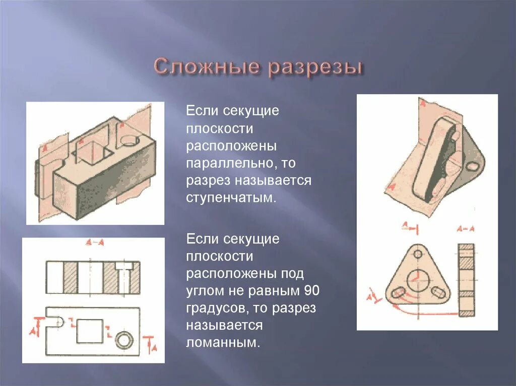наклонный разрез на чертеже. построение сечений инженерная графика. разрез несимметричной детали на чертеже. наклонный разрез детали. разрез под углом.