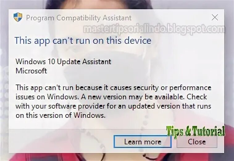 Sorry this application cannot run. Sorry this application cannot run