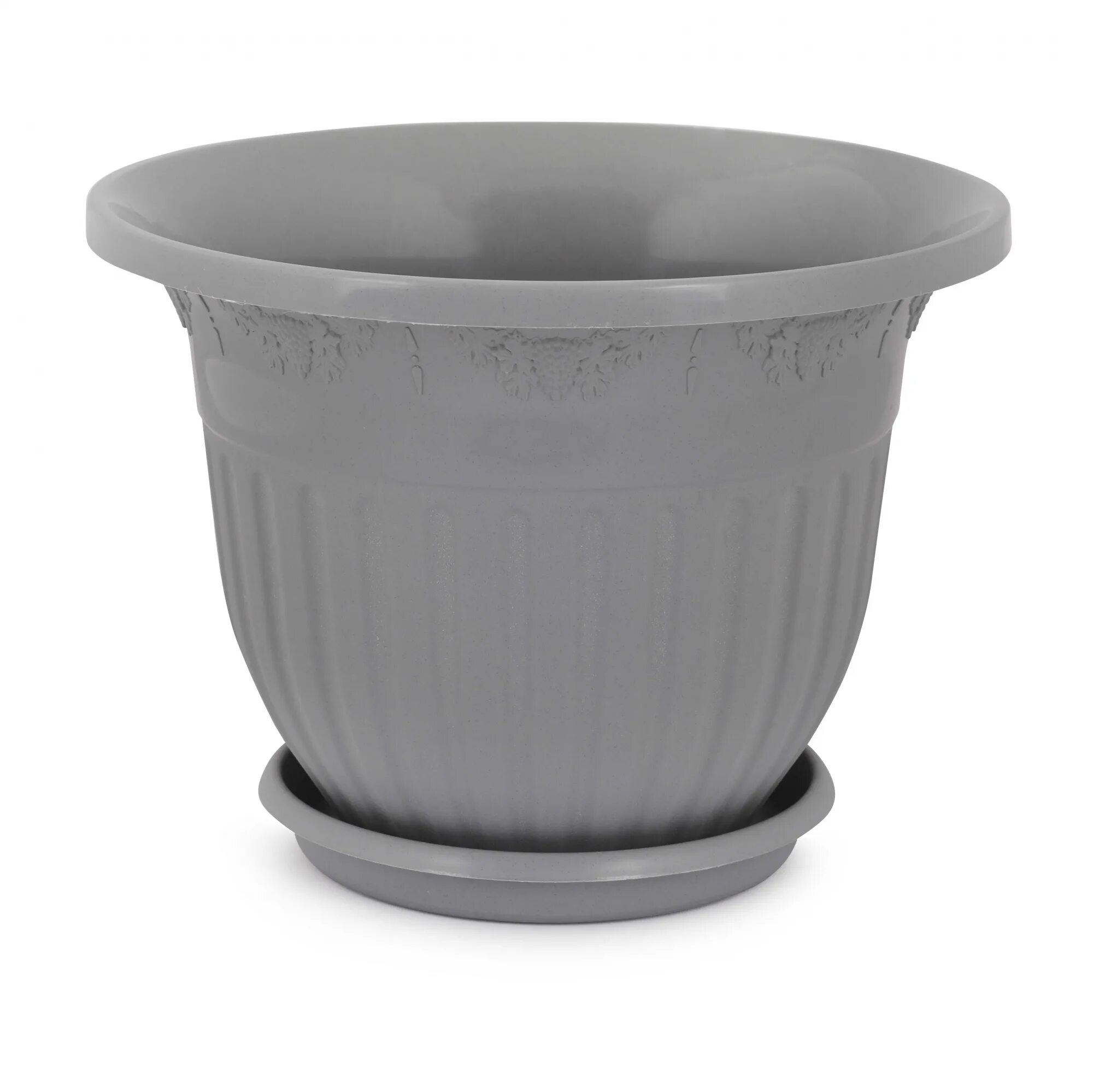 Вазон джулия 8л белый м1389. Горшок цв. Корзина 400*400*240. Ведро для мусора 10л м1381 с педалью бежев-синий. Серая альтернатива.