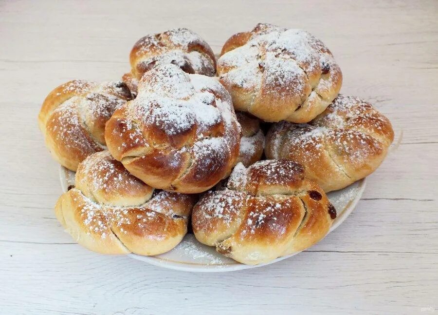Рецепт вкусных булочек на сухих дрожжах