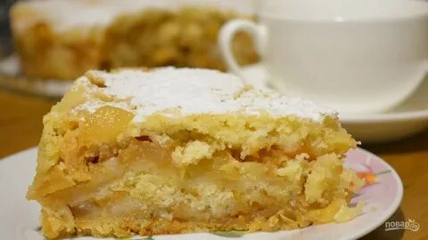 Насыпной пирог с яблоками три