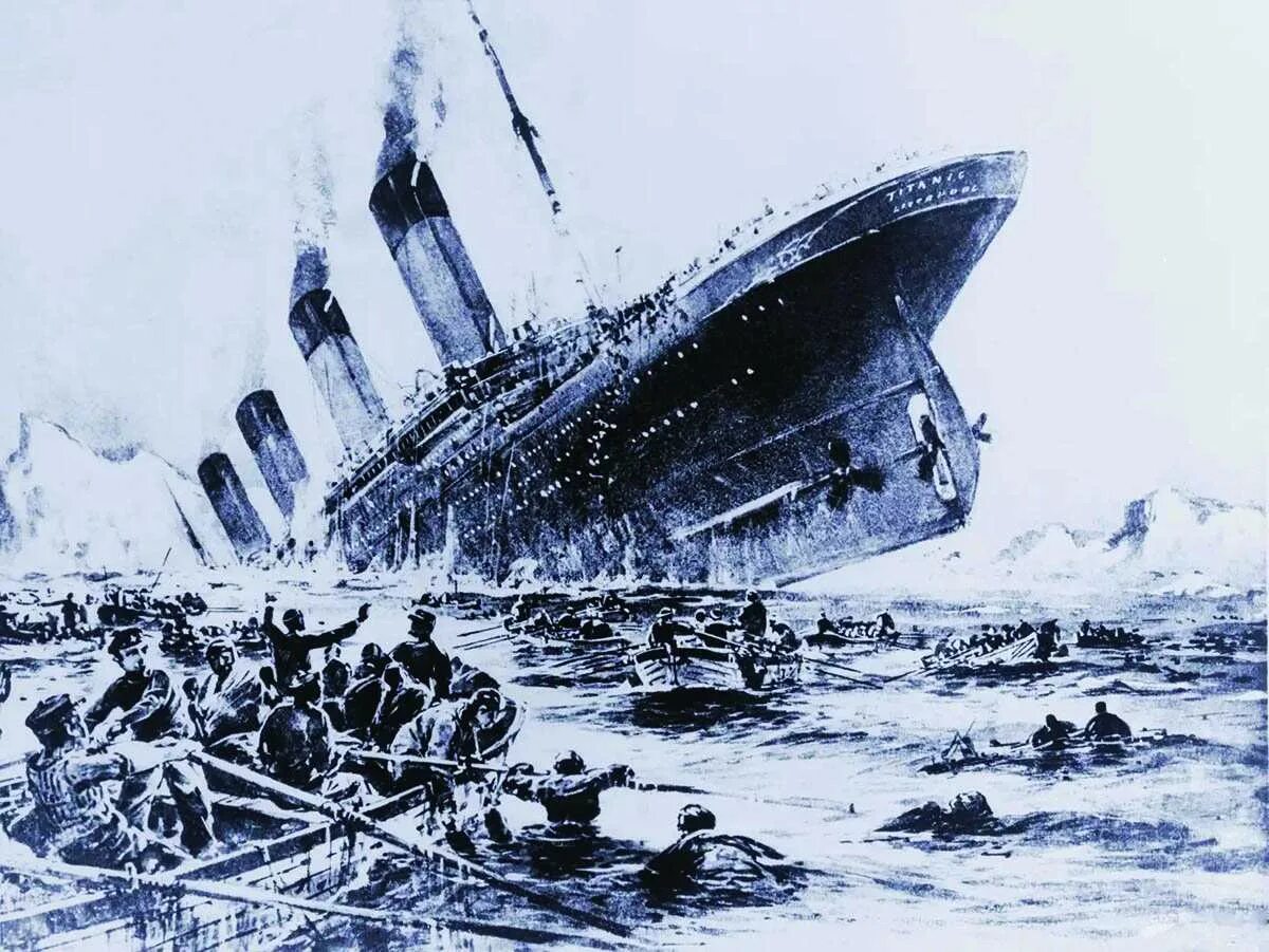 История крушения корабля. Крушение Титаника 1912. Титаник непотопляемый корабль. Титаник 1912 Айсберг. Титаник тонет 1912.