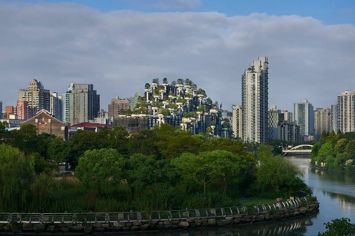 Complex tree. 1000 деревьев в шанхае. 1000 деревьев в шанхае комплекс шанхай. висячие сады в шанхае. heatherwick studio: 1000 trees, шанхай, китай.