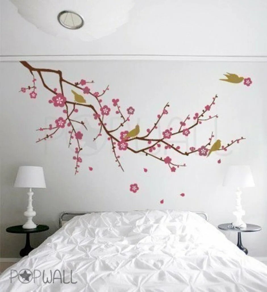 Сакура на стене. Ветка Сакуры на стене. Лепка на стене Сакура. Стена для рисования. Дерево Сакуры на стене.