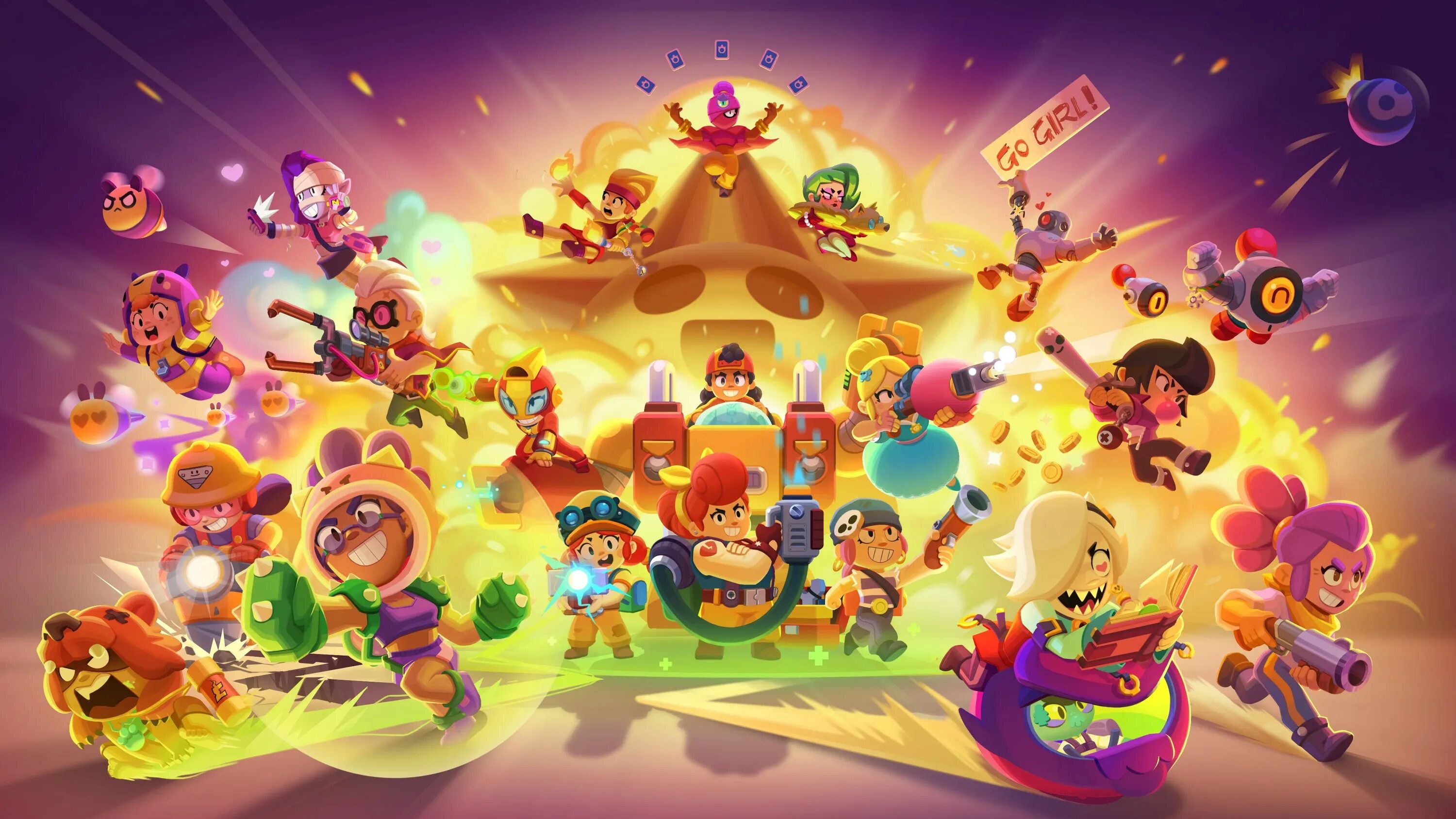 Supercell brawl. Игра brawl stars. brawl stars персонажи. создатель игры brawl stars. brawl stars фон.