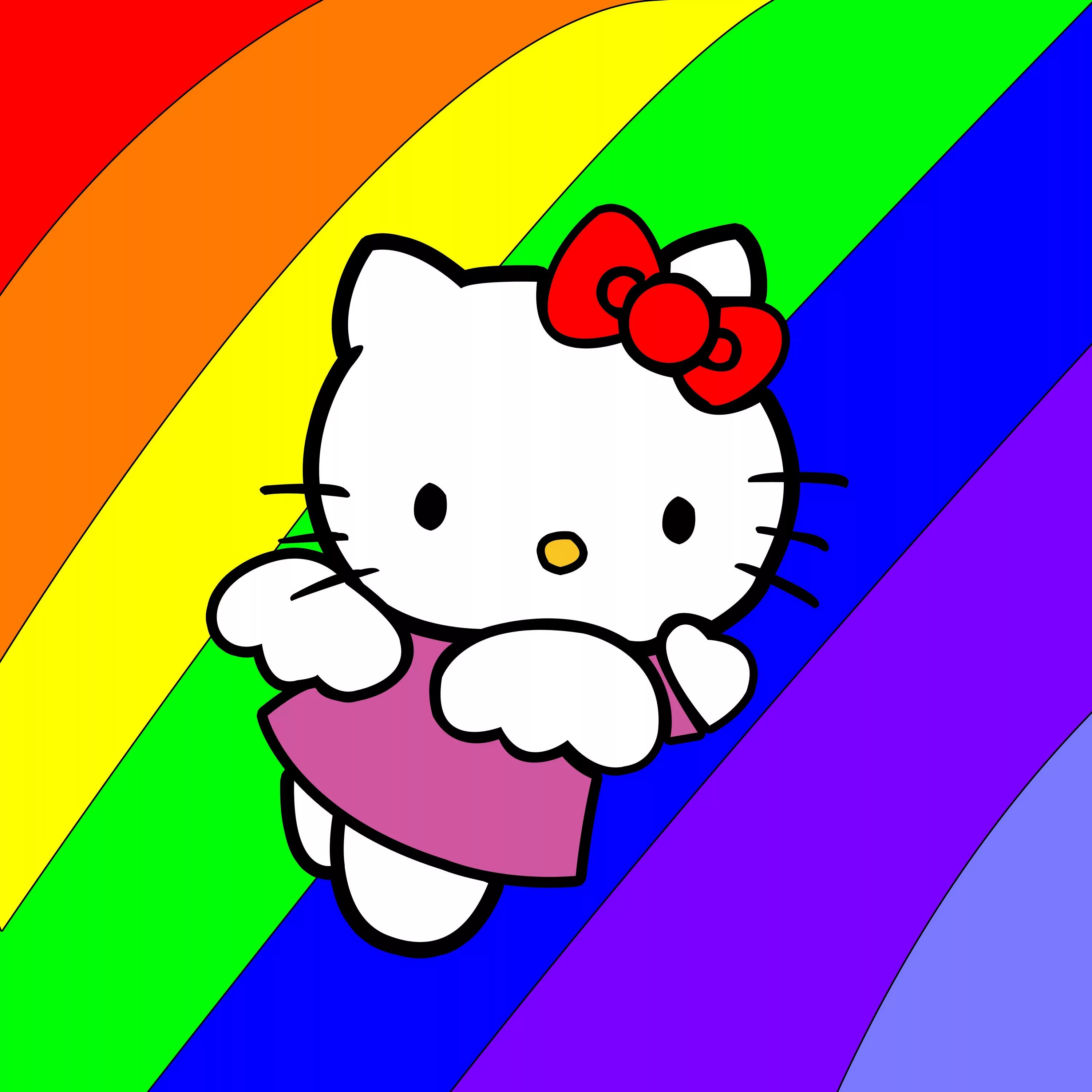 Kitty картинки. Хелло Китти. Хеллоу Китти hello Kitty hello Kitty. Hello Kitty Rainbow. Китти ЛГБТ.