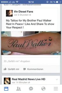 Vin Diesel, pain and paul walker tattoo idea #627778 for on 