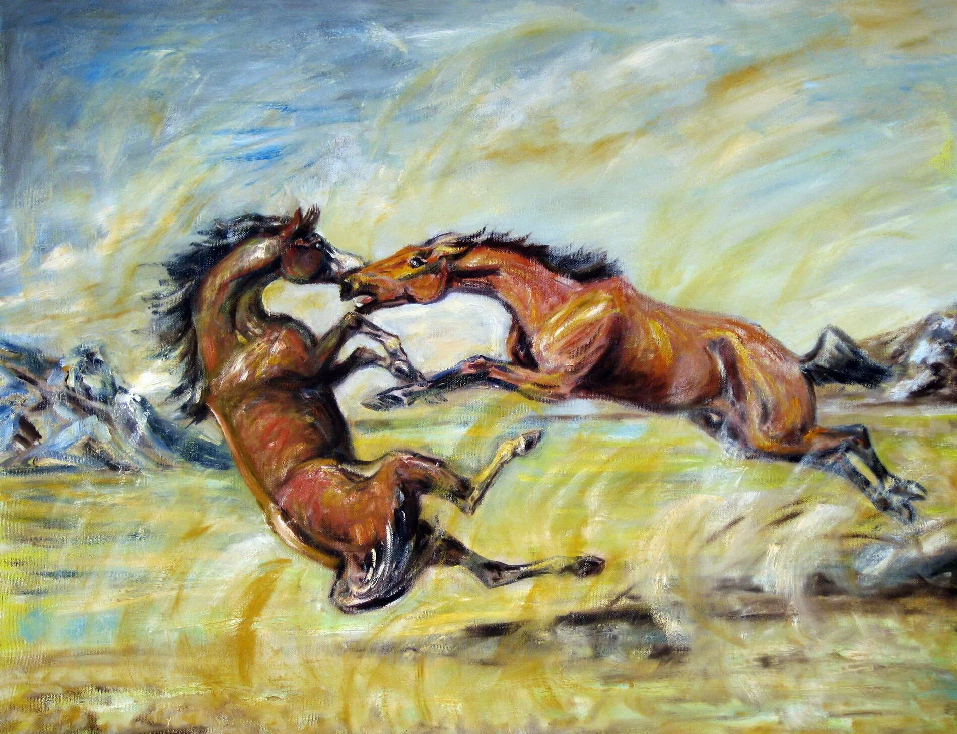 Сражение на лошадях. Лошади в бою живопись. Дерущуюся кони - картины.