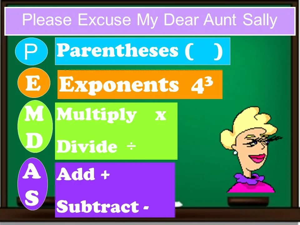 Please excuse my dear aunt sally. My brother has said aunt sally. My brother has said aunt sally. My brother has said aunt sally. Please excuse my dear aunt sally.