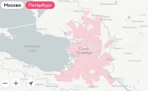 Зона покрытия спб