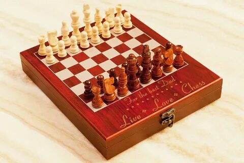 Fathers Day Chess Set Customized Travel Chess Board for the 2 - изображение...
