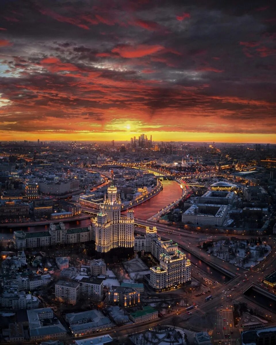 Г Москва. Панорама Москвы. Закат в городе. Виды Москвы.