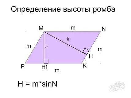 Найти меньшую высоту ромба