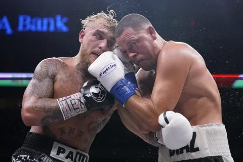 Jake Paul, left, and Nate Diaz, right