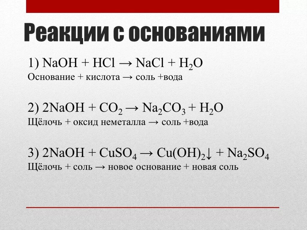 Naoh hcl название реакции