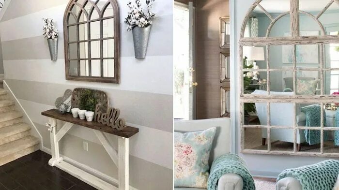 Зеркало окно в интерьере фото 40 Entryways with Captivating Mirrors Entryway decor small, Foyer decorating, Ho