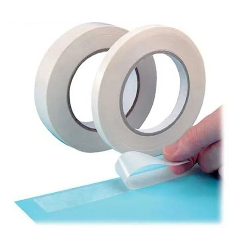 Скотч двухсторонний бумажный 9мм Lisheng. Клейкая лента двусторонняя/ Double-Sided Adhesive Tape. Двусторонний скотч теса 0.2 мм. Лента клейкая двусторонняя белая (10 мм х 5м).