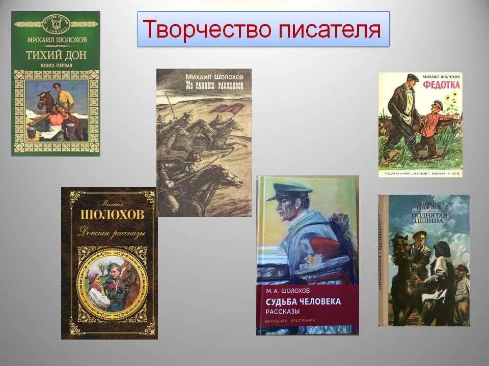 Известные романы шолохова. Произведения м.Шолохова. Произведения Шолохова список.