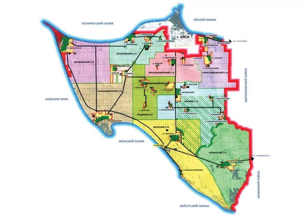 Хутор трудовая армения каневского района карта. Карта Ейского района Краснодарского края. Ейский район карты схемы. Географическая карта Ейского района. Ейский район районы Краснодарского края.