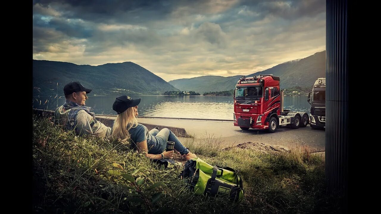 A wise drivers life. Volvo Trucks Driver Life. Дальнобойщики пейзаж. Трейлер транспорт. Парк Вольво грузовые.