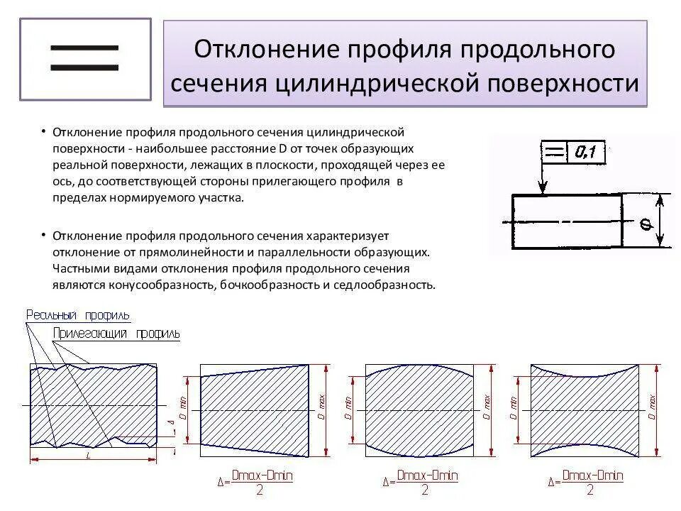 Допуск формы продольного сечения на чертеже. - Отклонения профиля продольного сечения - седлообразность. Допуск профиля продольного сечения относится к. Допуск профиля продольного сечения обозначение.