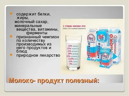 Молоко белки в 100 г