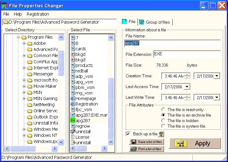 Applied files