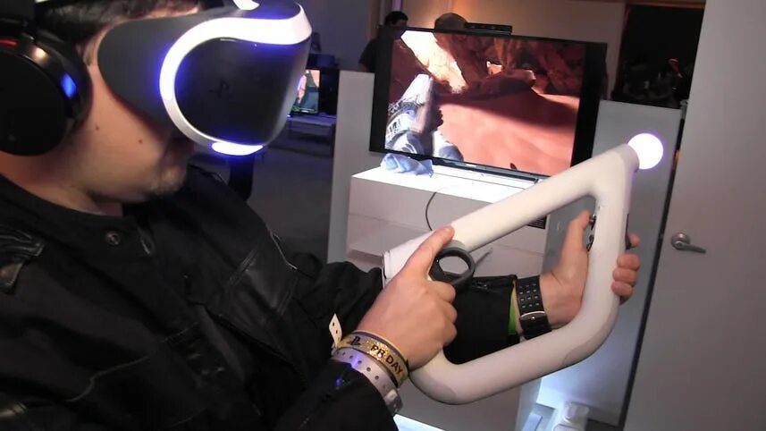 Очки реальности ps4. Farpoint ps4 VR. Шлем плейстейшен VR. Sony PS VR очки автомат. PS VR контроллер aim.