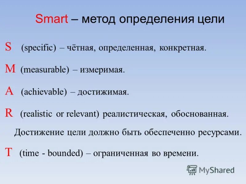 Цель кона. Smart цели. Методика Smart. Постановка целей. Способы определения цели.