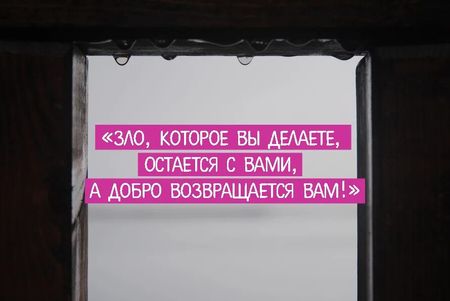 Добро всегда возвращается добром. Добро возвращается. Добро останется.