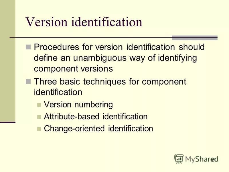 Version id. Version id