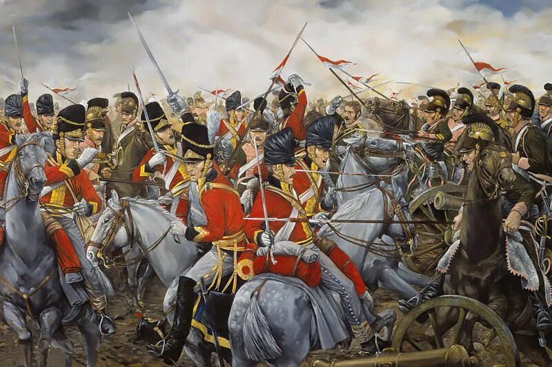 Военно исторические картины. Битва Ватерлоо 1815. Ватерлоо 1812. Шотландские пехота Ватерлоо. Ватерлоо конница.