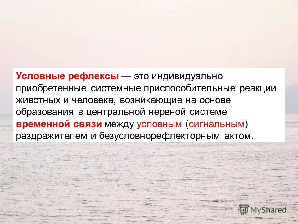 приспособительная роль условных рефлексов