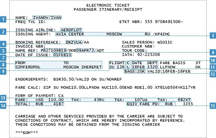 Электронный билет на самолет. Расшифровать билет на самолет. Как выглядит электронный авиабилет. Что такое код бронирования авиабилета.